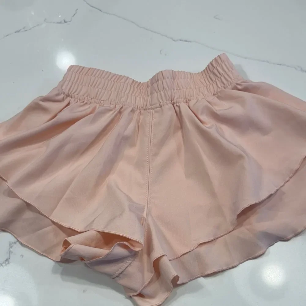 GB Girls Pink Ruffle Butterfly Shorts